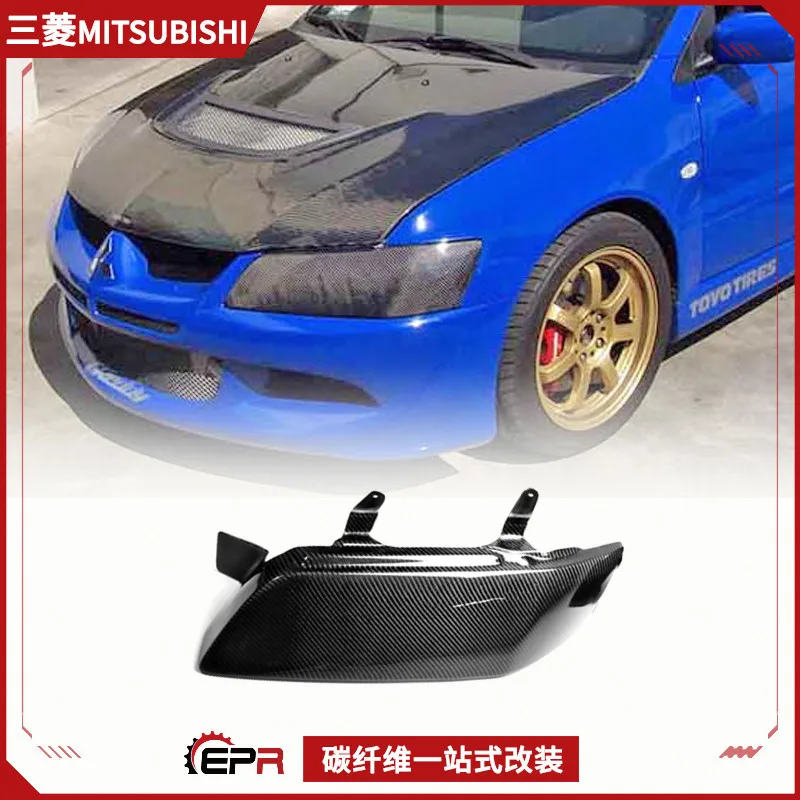 Adecuado para modificación Mitsubishi Evolution7 8 9, modificación de marco de pantalla grande delantera, tendencia del orificio de entrada de aire de fibra de carbono
