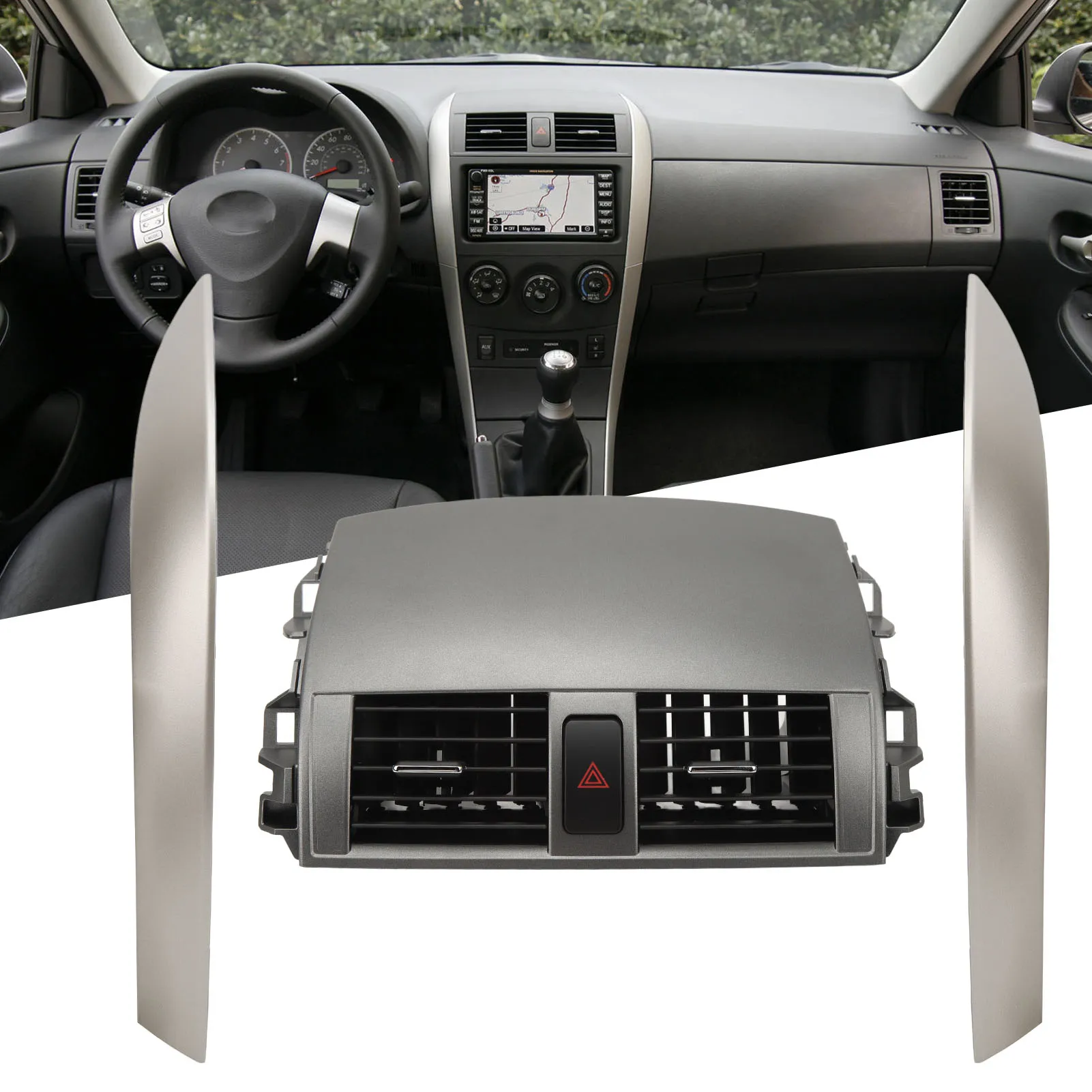 

55670‑02160 Car Dashboard Air Vent Assembly Air Outlet Panel And Frame Trim Replacement For 2009‑2013