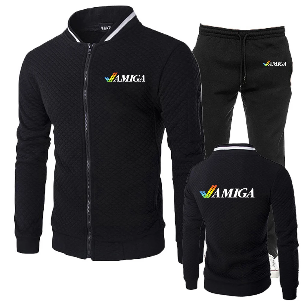 

Commodore Amiga 2025 Mens Zipper Hoodies+Sweatpants 2-Piece Set Spring Autumn Daily Casual Sports Slim fit Jogging Suit