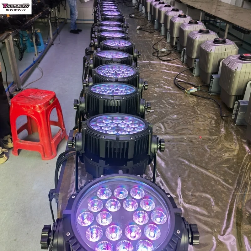 2 pieces Waterproof dj dmx ip65 outdoor led par 18x10w rgbw 4 in 1 led par light par led 64 cans uplight