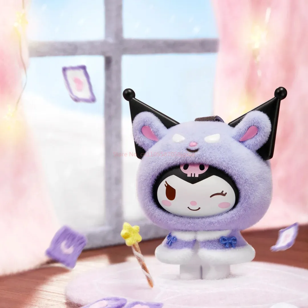 Genuine In Stock Sanrio Little Cloak Series Blind Box Flocked Kuromi Face-Changing Cute Doll Collectible Ornament Birthday Gifts view 5