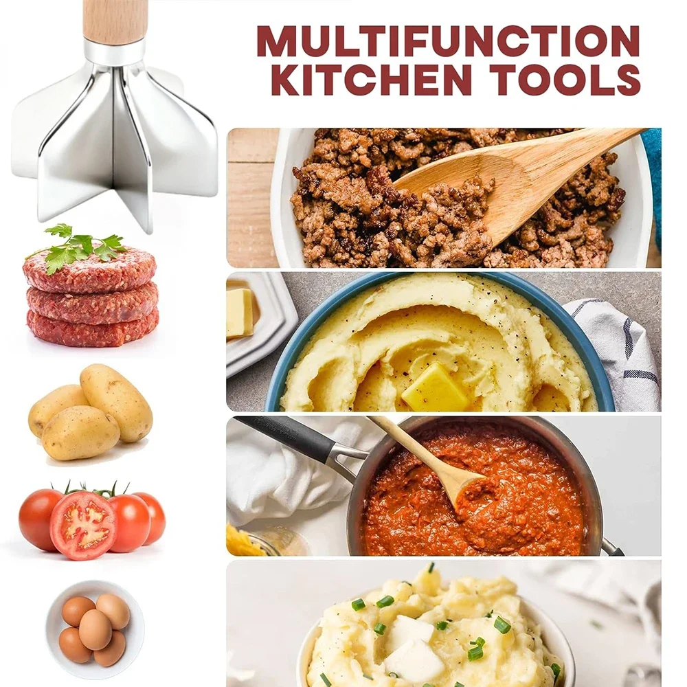 Kitchen Peeler Heavy Duty Food Grinder Stainless Steel Meat Chopper Set Home Kitchen Tool for Ground Beef Sausage Patty Making