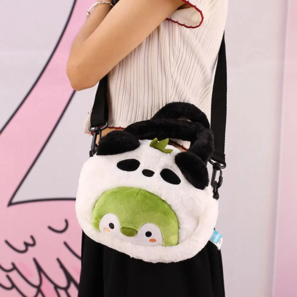 Bolso de hombro de dibujos animados de pingüino de peluche de Animal portátil, bolso de hombro de dibujos animados, bolsa de muñeca de peluche, bolsa de compras