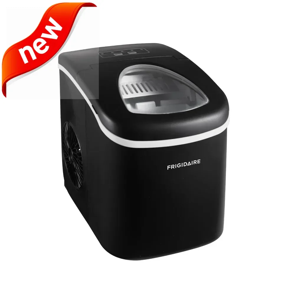 

New style New EFIC101-BLACK Ice Maker Machine for Countertop, 26 lbs, Adjustable Ice Cube Size, Portable Ice Cube Maker for Home