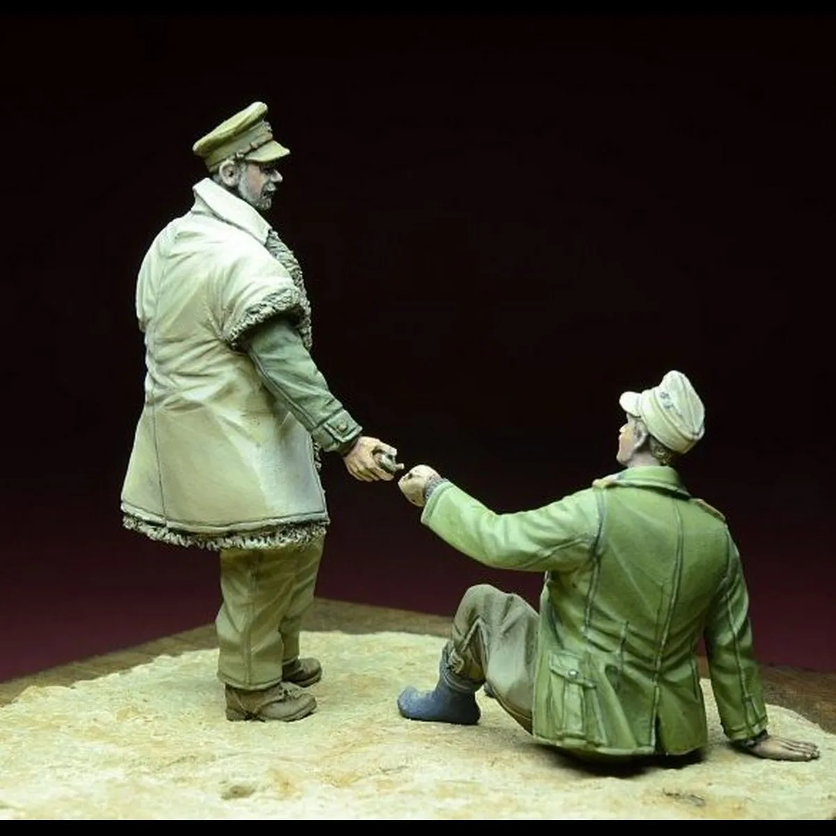 Kit Model Tidak Dicat Resin 1/35, Perwira Angkatan Darat Inggris dan Tahanan Perang Korps Afrika Belum Dirakit dan Tidak Dicat GK, 1496R