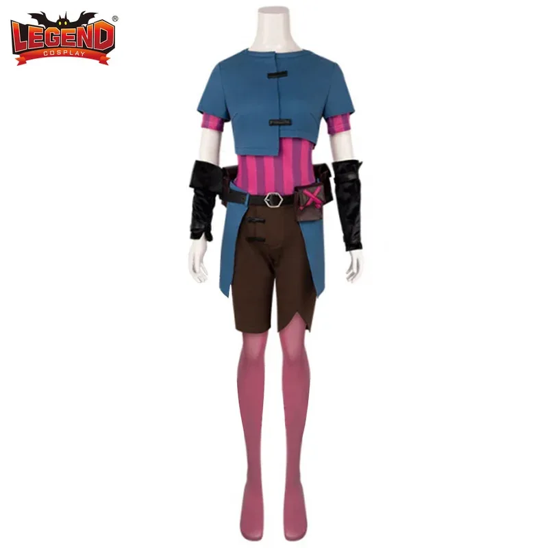 

Игра LOL Powder Костюм Парик Волосы Arcane Young Jinx Косплей Топ Брюки Комплект Наряд для Женщин Мужчин Взрослых mj:3