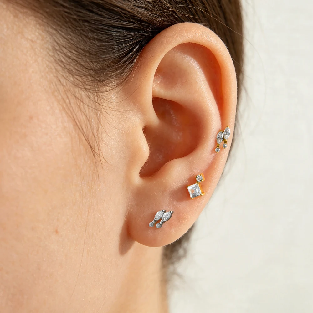 1 Stück Silber- und Goldplattierter Lippen- und Nasenpiercing aus G23 Titanlegierung mit Innenschraube für Ohrknorpel, Tragus, Conch und Rook – Detail 3