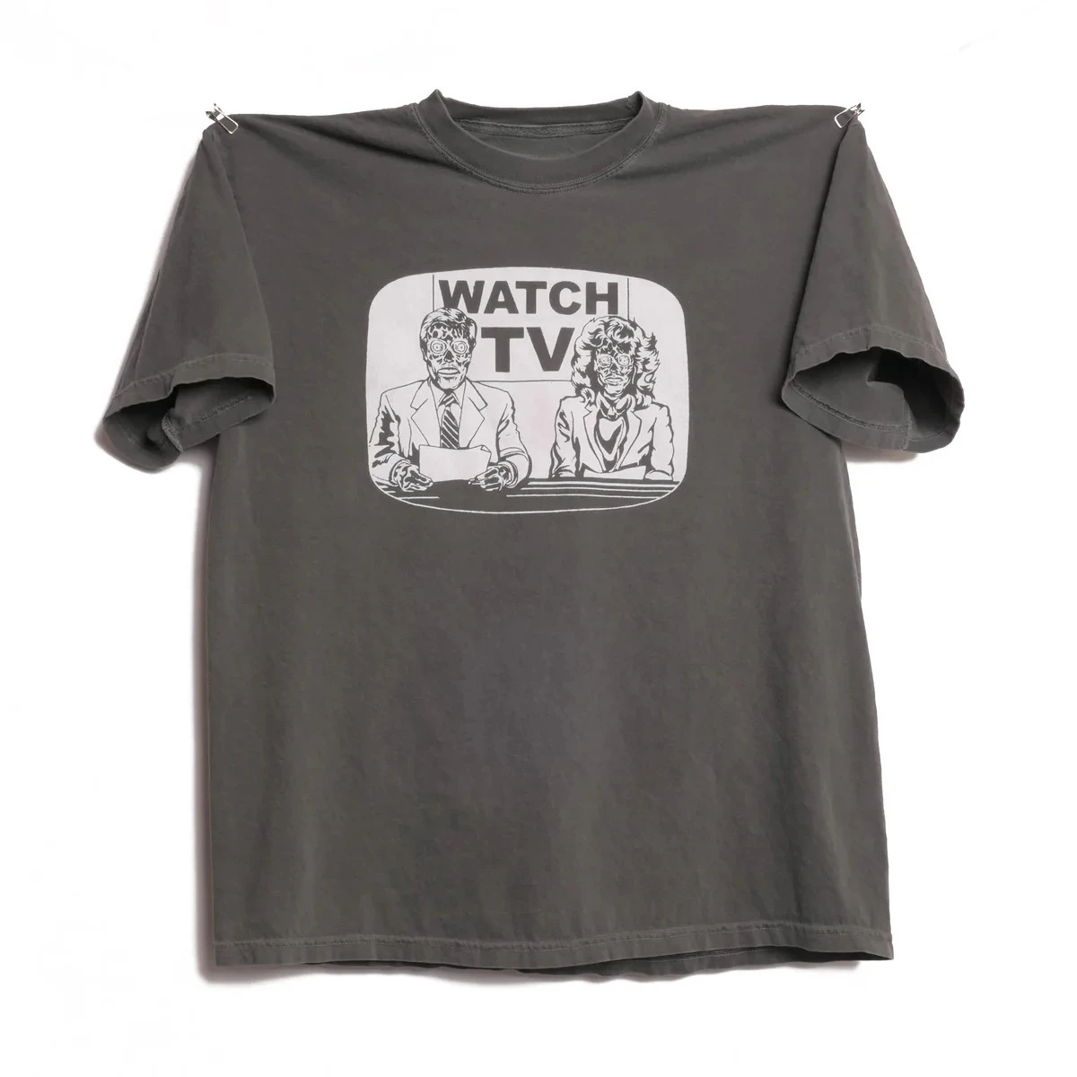 They Live Watch TV Tee Men's T-shirts for Summer Unisex All-Season Men's T-Shirt Black Casual Crew Neck Tee