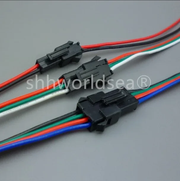 shhworldsea  LED Connector Cable 2/3/4/5/6 Pin Plug Socket Male Female Wire Connector For RGB RGBW LED Strip Light Adapter