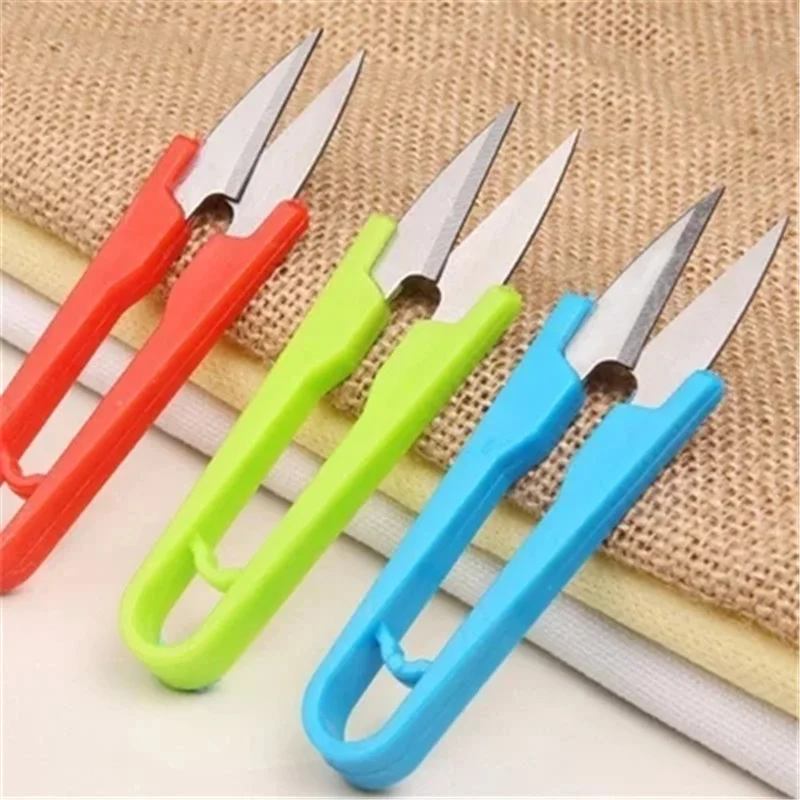 1Pcs 2023 Multicolor Trimming Sewing Scissors Nippers U Shape Clippers Yarn Stainless Steel Embroidery Craft Scissors Tailor