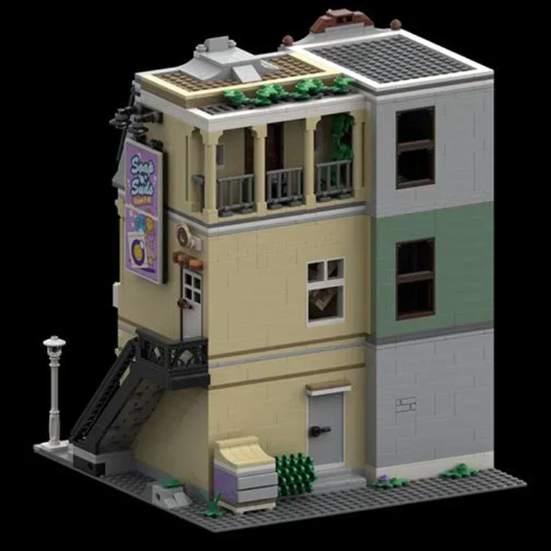 Moc Building Blocks Modular Street View Electronic Store Technical Bricks DIY Assembly Construction Toys For Childr Holiday Gift