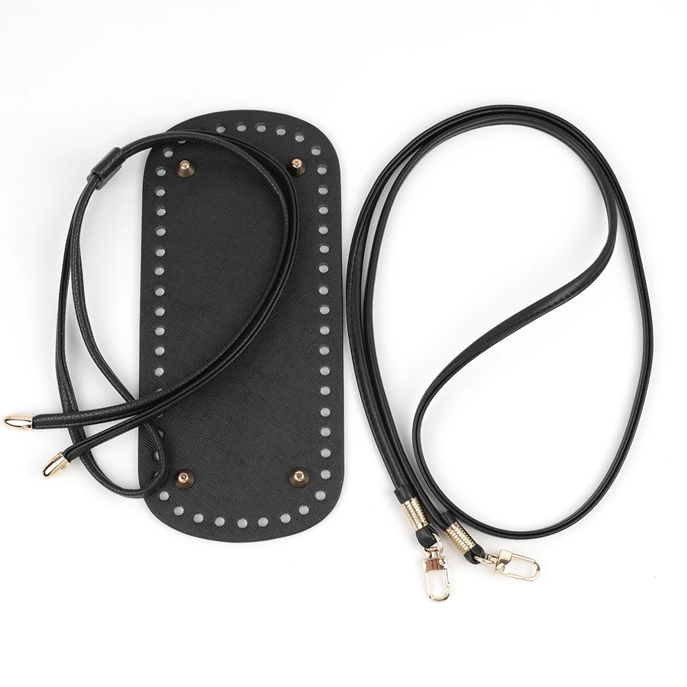 

3Pcs DIY Purse Making Kit Bag Chain PU Leather Bucket Bag Base Shoulder Strap for Handmade Crochet Handbag Accessories ﻿