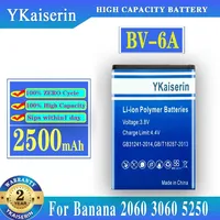 YKaiserin 2500mAh BV-6A Battery for Nokia Banana 2060 3060 5250 C5-03 8110 4G BV6A BV 6A Batteria