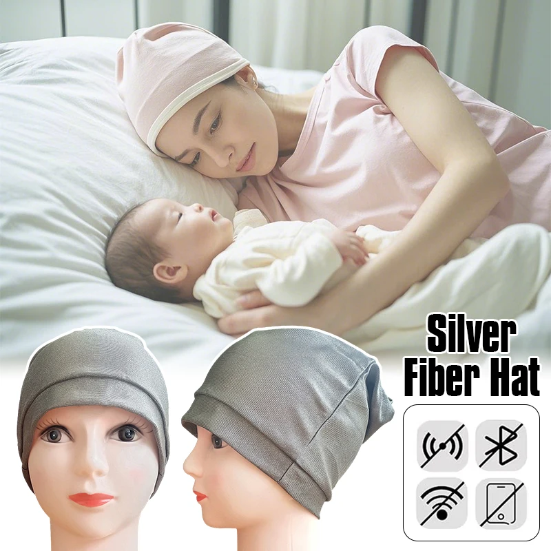 Washable Radiation Protection Cap Emf Electromagnetic Wave Rfid Shielding Protection Hat Silver Fiber Beanies Hat Work Cap Adult