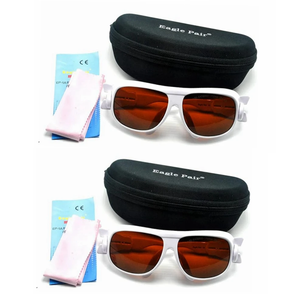 2 Pairs of Laser Safety Glasses 190-540nm 900-1700nm EP-1A YAG Laser Protective Goggles 532nm 808nm 1064nm CE OD4+