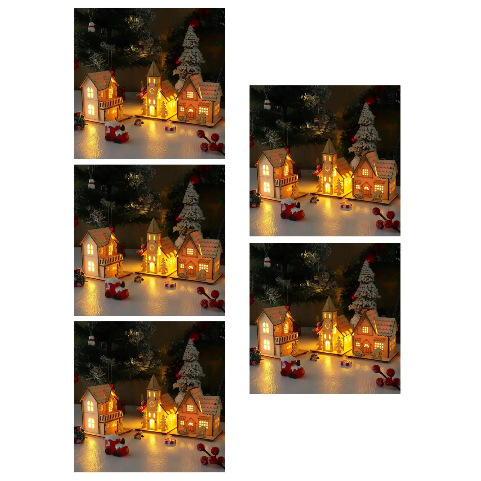 

5pcs 5 PCS Home Decor Small Houses for Decoration Miniature Holiday Buildings Tiny Ornaments