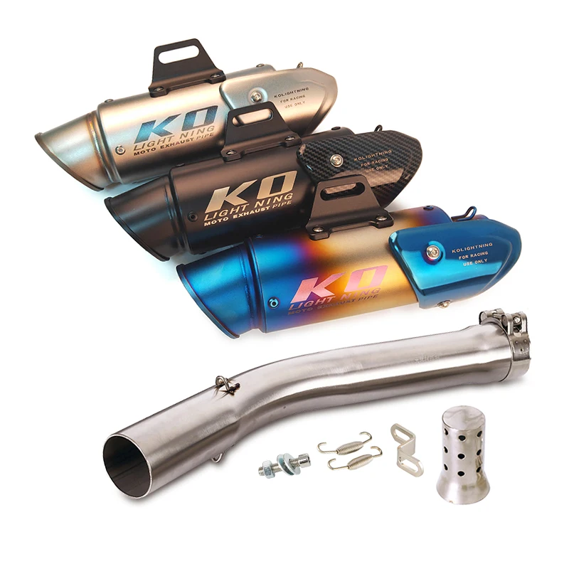 For Yamaha YZFR6 1998-2005 Motorcycle Exhaust Muffler Mid Pipe Stainless Steel With Removable DB Killer Slip On Black/Blue