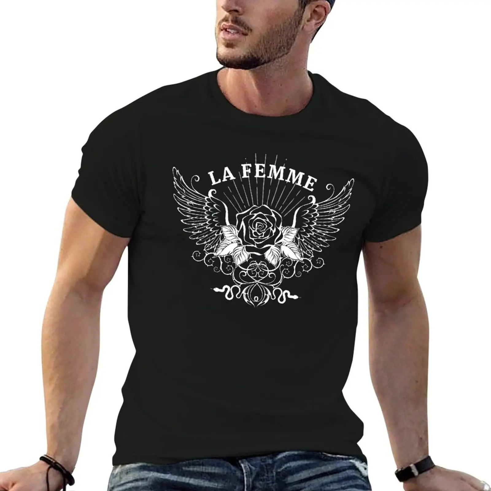 Camiseta La Femme Beth Dutton Snake And Rose Dark Art, camiseta informal para hombre, camiseta 100% de algodón, camiseta de marca de lujo