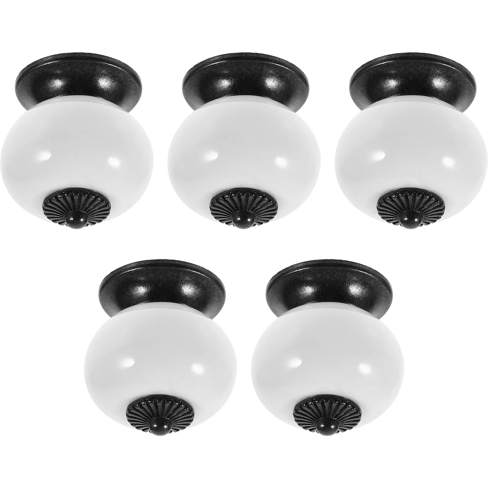 5 قطعة مقابض سيراميك مستديرة بسيطة حساسة برغي معدني سهلة التركيب لأدراج خزانة المطبخ مقبض الباب المستدير