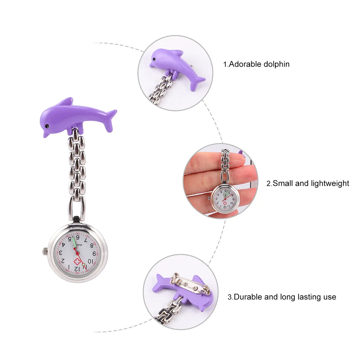 

Doctor Chest Chart Luminous Watch Hanging Fashion Alloy Pocket Creative Noctilucence Zinc Watches Purple Personalized Nurse