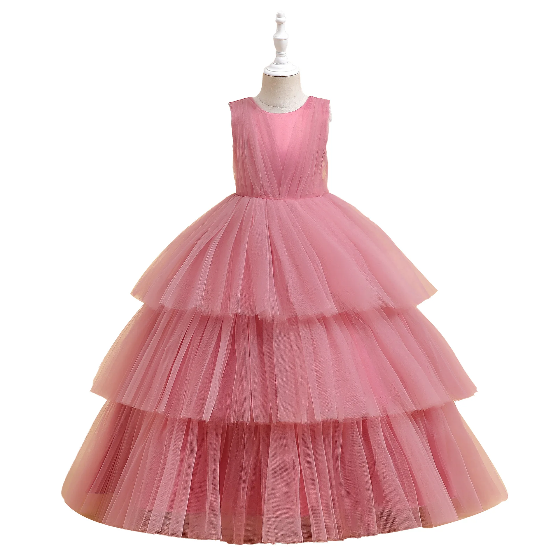 Robe pompadour multicouche pour enfants, gâteau festif, hôte, nouveau