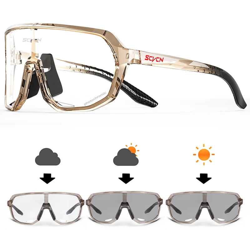 SCVCN Radfahren Gläser UV400 Photochrome Sonnenbrille Männer Sonne Mountainbike Straße Fahrrad Brillen Sport Laufen MTB Zyklus Gogg 7