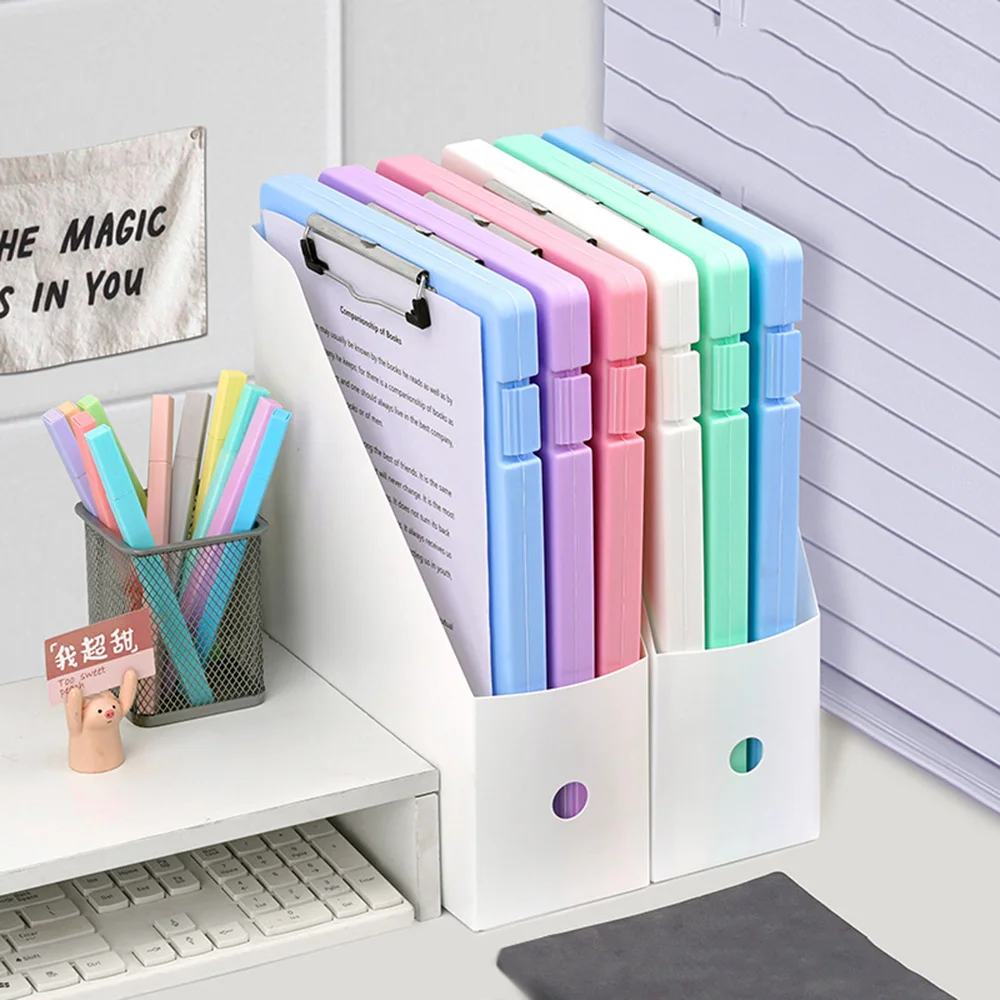 Large-Capacity A4 Clipboards File Folder Box Sturdy Plate Clip Design Multi-functional for Efficient Paper Storage for Students