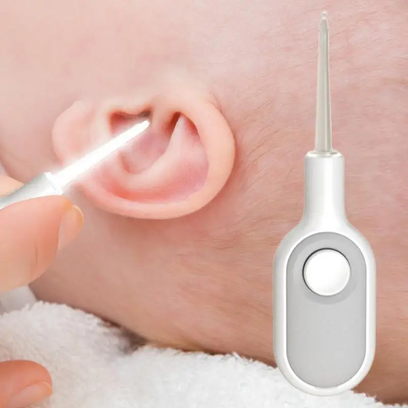 Portable Ear Wax Removal Tool Kid's LED Earwax Spoon Easy Cleaning Non-Slip Ergonomic Earwax Cleaner For Adults Toddler Kids