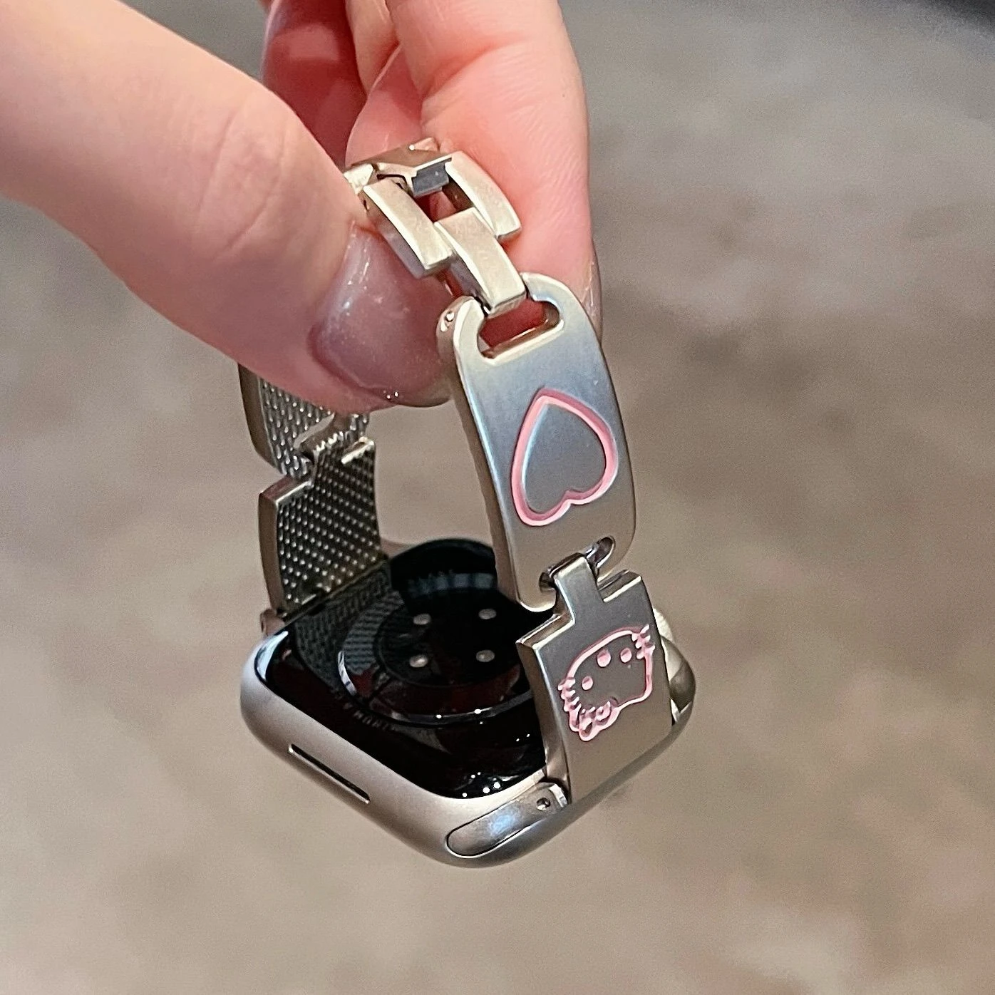 Kawaii Sanrio HelloKitty pasek do zegarka Anime Cartoon śliczne piękno nadaje się do Apple Watch Iwatch bransoletka studencka pasek do zegarka prezenty