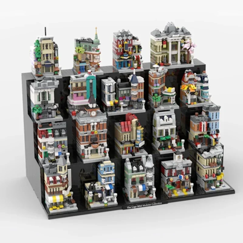 Street View Modello Moc Mattoni da costruzione Il set completo di 19 edifici Tecnologia Blocchi modulari Regalo Giocattolo di Natale Set fai da te Assemblaggio