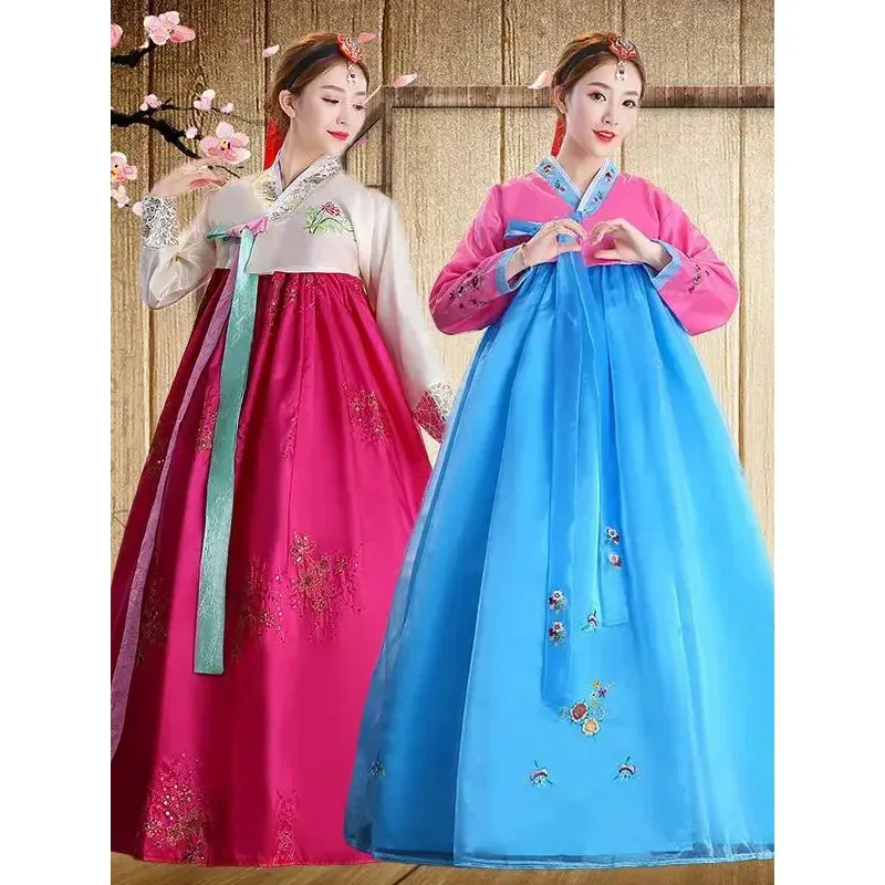 Ropa tradicional coreana para mujer, vestido Hanbok de boda para mujer, bata de palacio antiguo con cuello en V, actuación nacional, estilo Asien, 2026