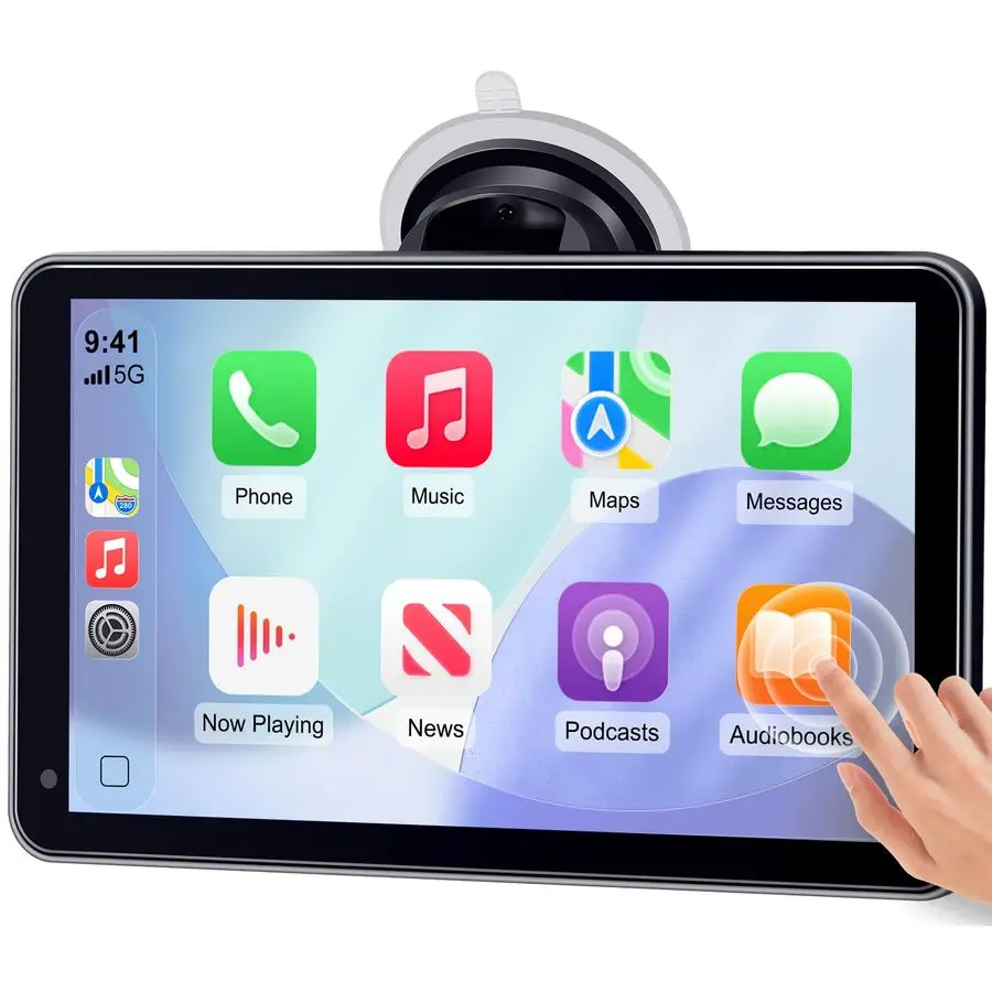

for Apple Portable Car Screen Easy Setup 7 Inch Android Auto Wireless Car Play Touchscreen with GPS Navigation,Bluetooth, FM,Air