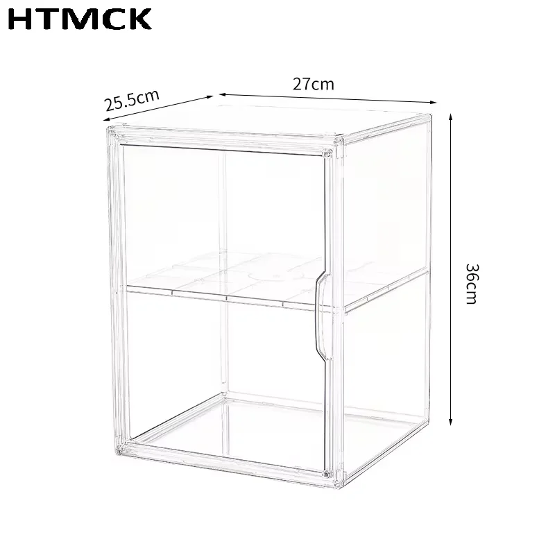 PET Clear Foldable Display Case, Dustproof Storage Organizer Box for Figurines Dolls Action Figures Collection