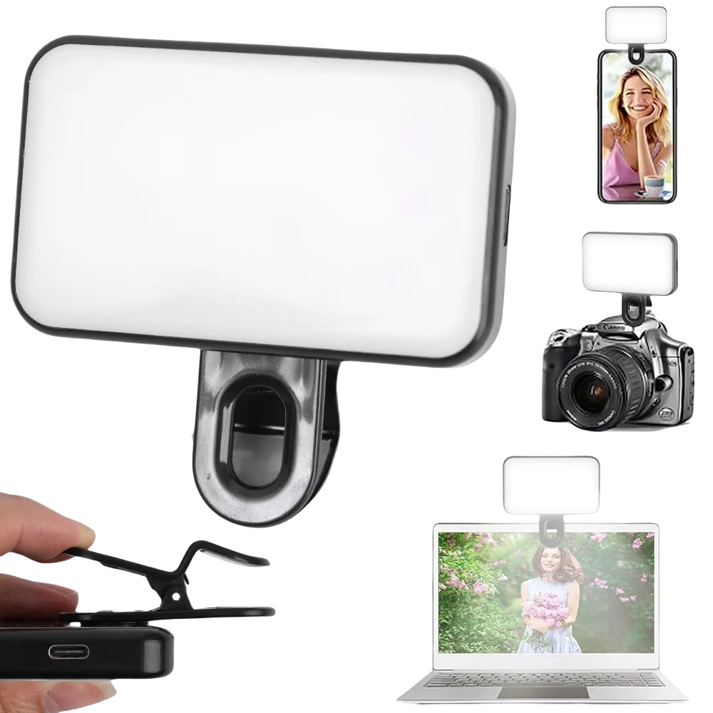 Video Conference Light Laptop/Computer Monitor LED Fill Light for Remote Work Online Meeting/Education Clip On Selfie Fill Light