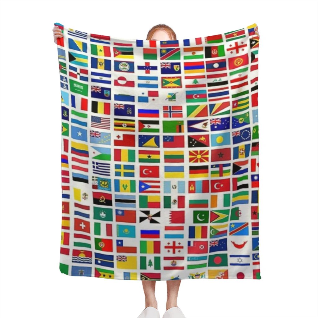 

Fluffy Baby Blanket Flags of the world Sofa Camp Nap Bedspread Cozy Flannel Blanket Bedroom Decor