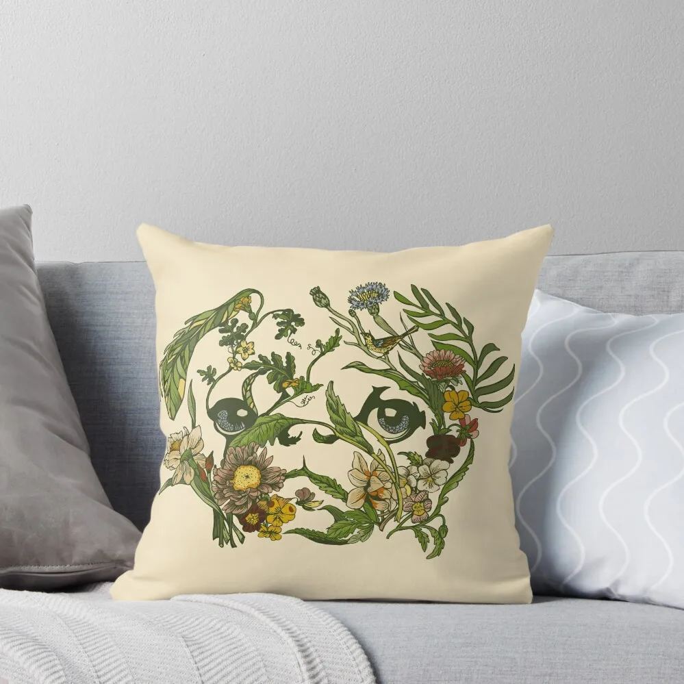 

Botanical Pug Throw Pillow Christmas Cushion For Home Couch Cushions Cushion Covers For Living Room Cushions