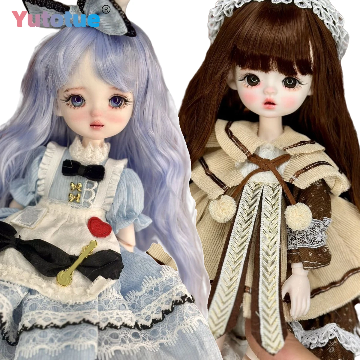 YUTOTUE 30cm Height Girl Doll Toy Handpainted Makeup Face Lifelike Removable Clothes Shoes Full Set Kids Gift