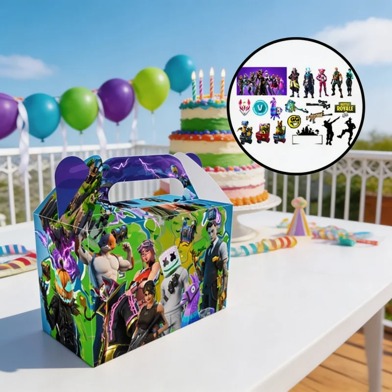 Fortnight Kombinations-Papierbox Bunte Themen-Partydekoration Geburtstags-Geschenkverpackung Andenken Festliche Dekorationsbox – Detail 3