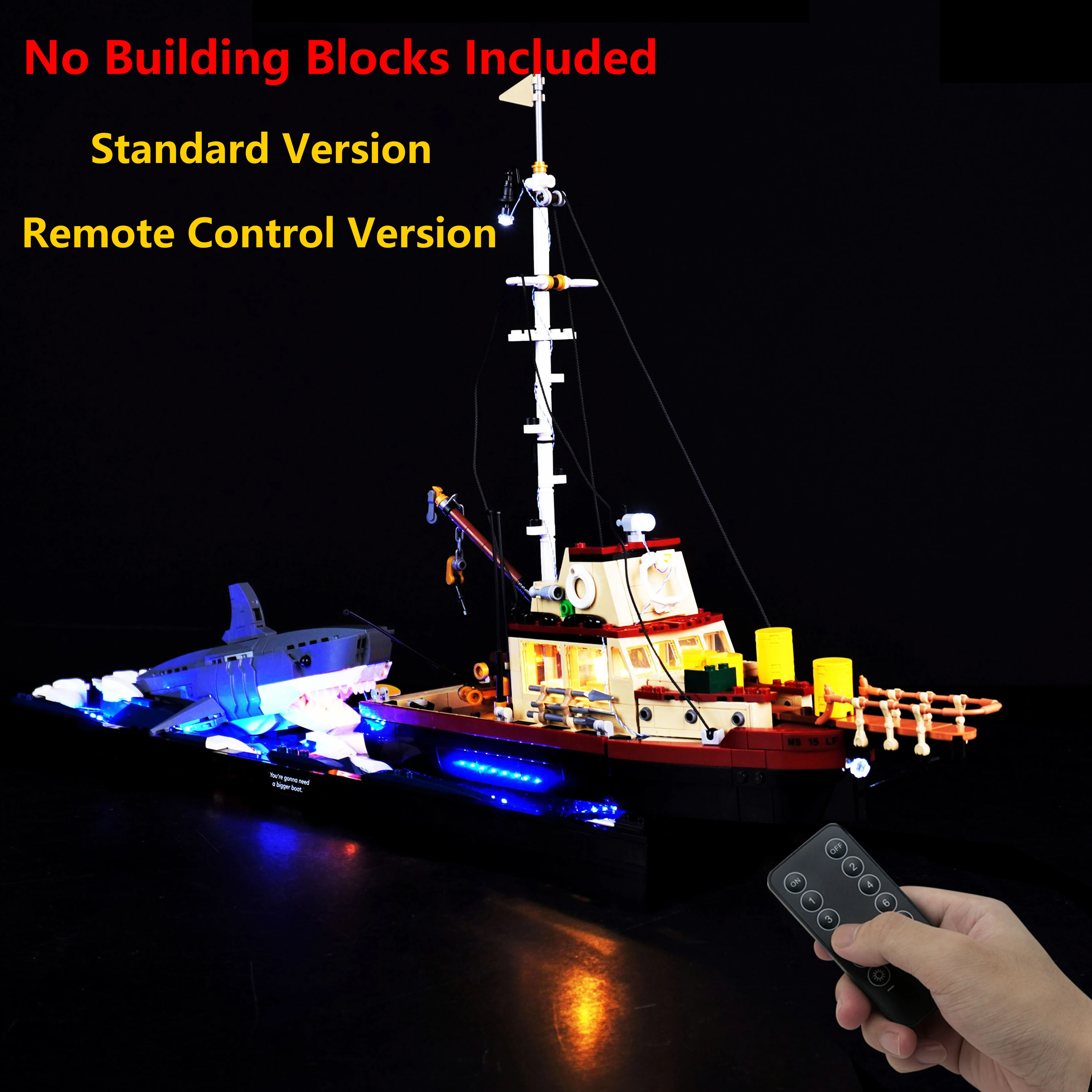 DIY ชุดไฟ LED Ocean Explorer รีโมทคอนโทรลชุดแสงสำหรับ 21350 เรือและปลาวาฬอาคารบล็อกชุดไฟเท่านั้น