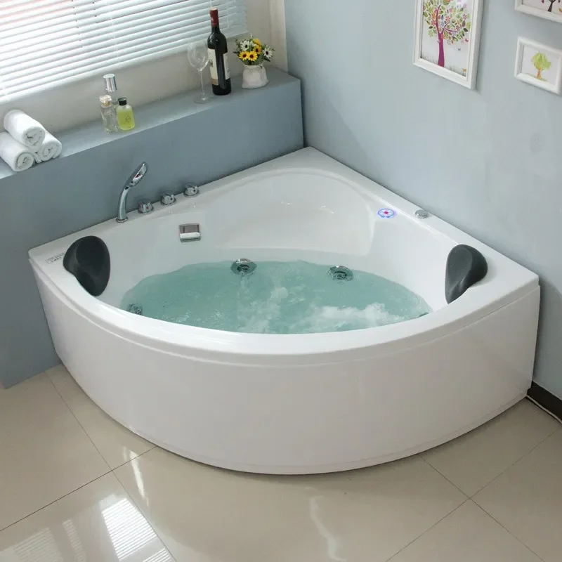 for Hotel B&B Triangle Bath Fan Surf Jacuzzi 1-1.5 Double Heated Bathtub