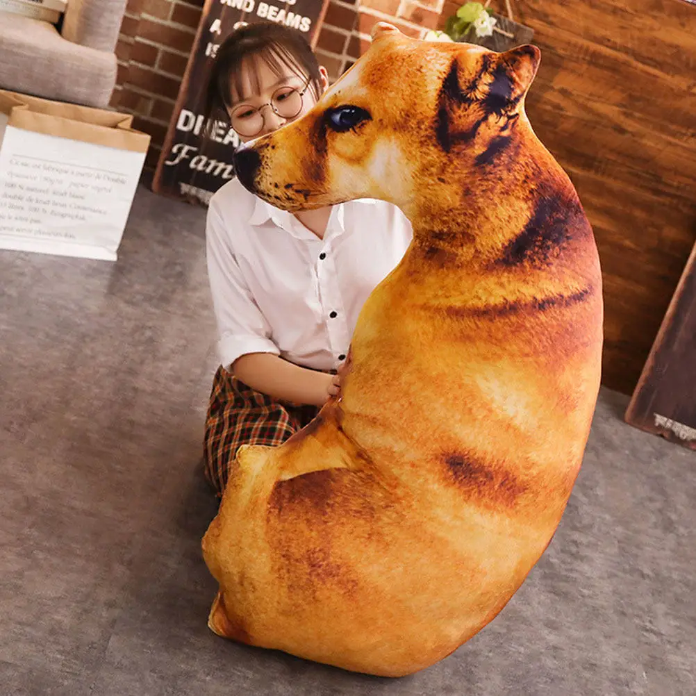 

3D Realistic Dog Pillow PP Cotton Filled Portable Lovely Shape Ideal for Kids Room Sofa Floor Decor Warming Comfortable Cartoon
