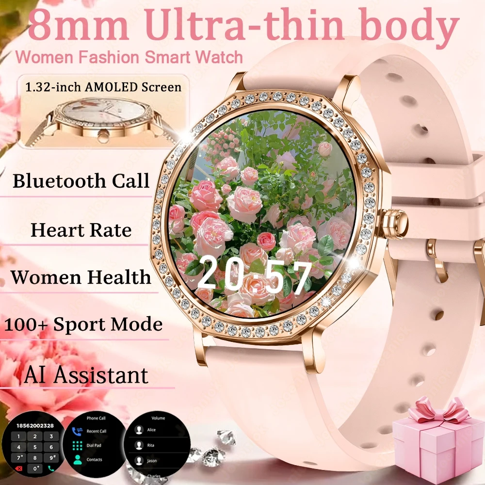 

2025 New Smart Watch For Women Gift 1.32 Inch Full Touch Screen Sports Fitness Watches Bluetooth Calls Digital Smartwatch Ladies