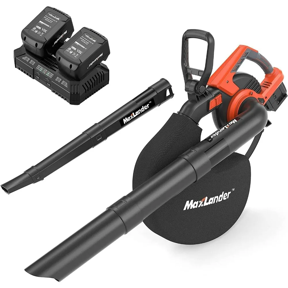 

3 in 1 Cordless Leaf Blower & Vacuum with Bag, Brushless Battery Powered Leaf Vacuum Mulcher 40V 170MPH 360CFM 5 Speeds Leaf