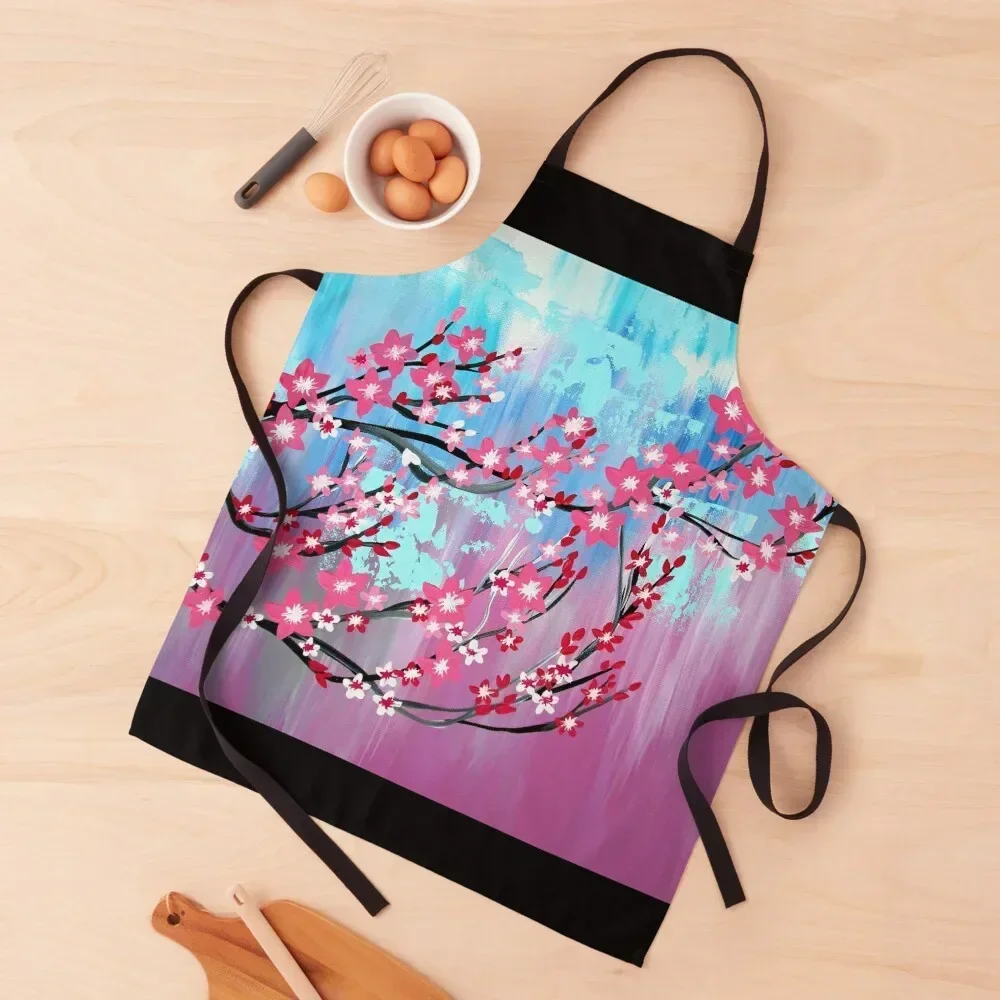 

Pastel Colours and Cherry Blossoms Apron Dress cleanings man chef uniform Kitchen Handle For Women Apron