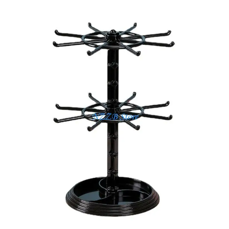 

T21F Keychain Rack 2 Tire Spinner Display Holder Trinkets Jewelry Stand