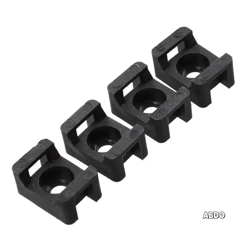 สีดํา 4.5 มม.ความกว้างสายผูกฐานอานประเภท Mount ผู้ถือลวด 400 ชิ้น