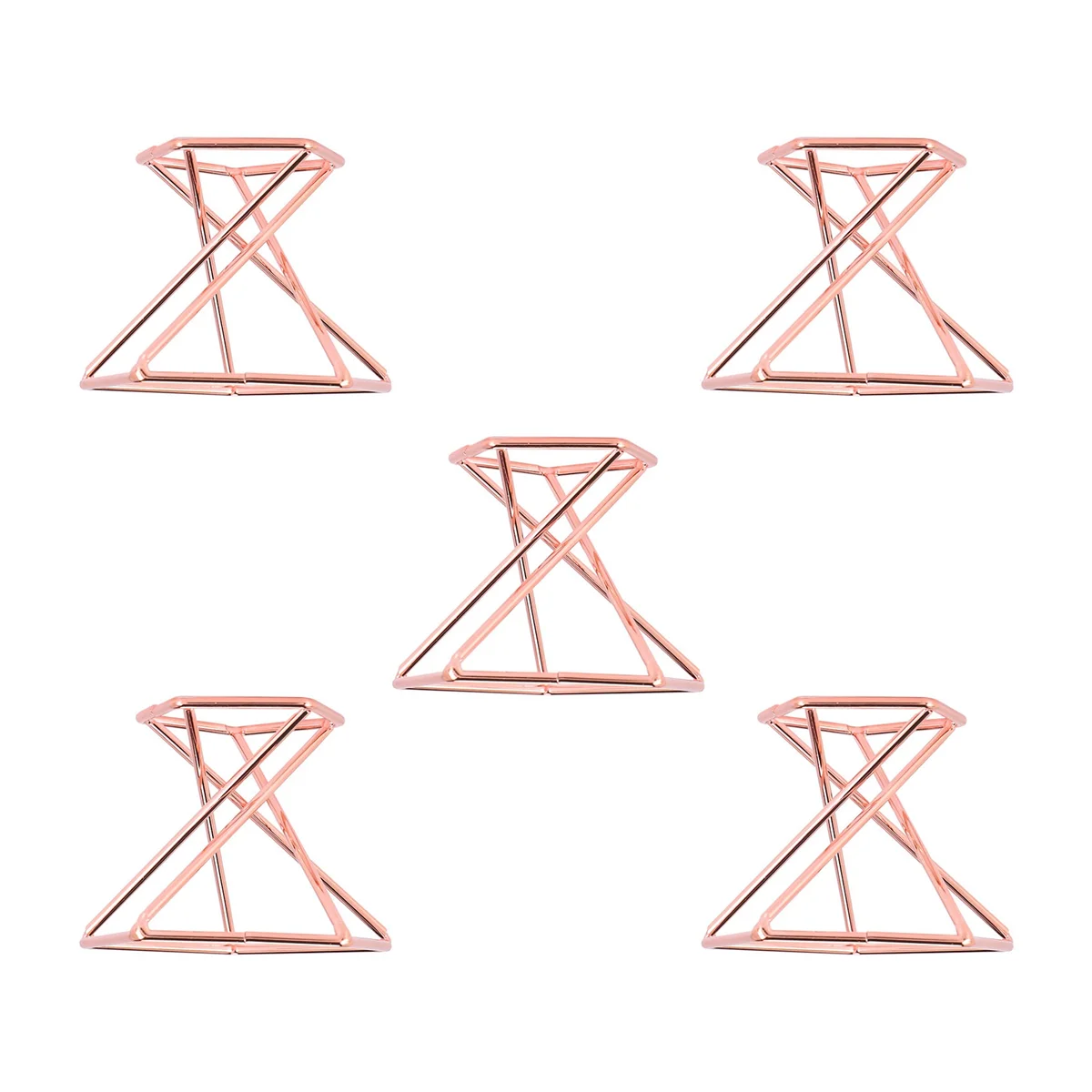Pack 5 Air Plant Holder Air Plants Holders Tillandsias Display Air Purifying Plant Container Air Fern Stand, Rose Gold