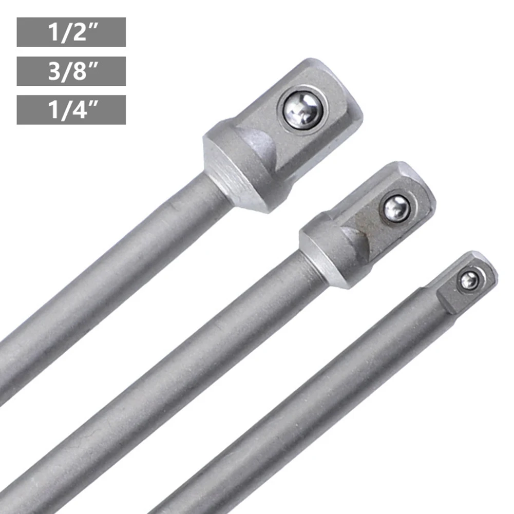 1pc Socket Bar Wrench Adapter Extension Tool 200mm Impact Socket Adapter Hex Shank To 1/4 3/8 1/2 Extension Drill Bits Bar