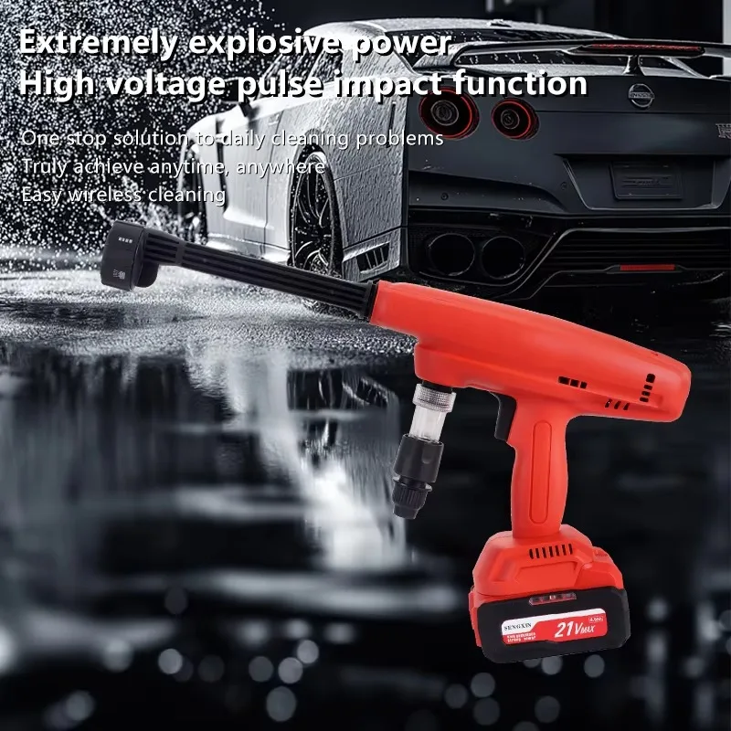 

aaz SENGXIN Portable 21v Lithium Battery Cordless Car Washer High Pressure Easy Cleaning Machine Wireless Car Wash Electric