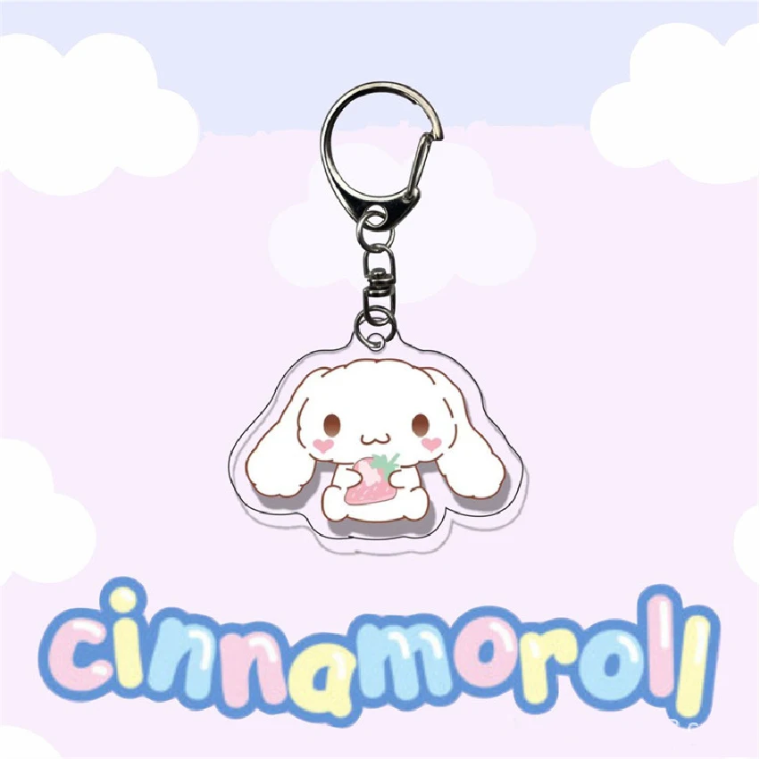 Kawaii Sanrio Anime Figure Mymelody Kuromi Cinnamoroll Cartoon Keychain Bag Pendant Student Bag Decor Keychain Toys